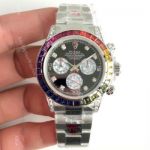 Swiss Replica Rolex Daytona Rainbow 7750 904L Watch - Stainless Steel Case_th.jpg